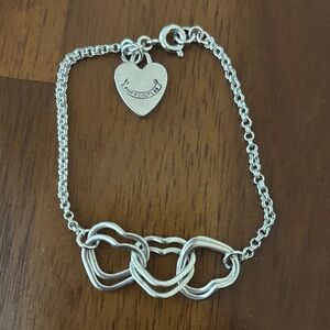 Juicy Couture Silver Heart Charm Bracelet